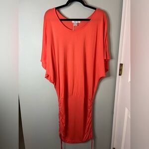 Women's Lascana for Venus Coral Dolman Ruched Side Dress
